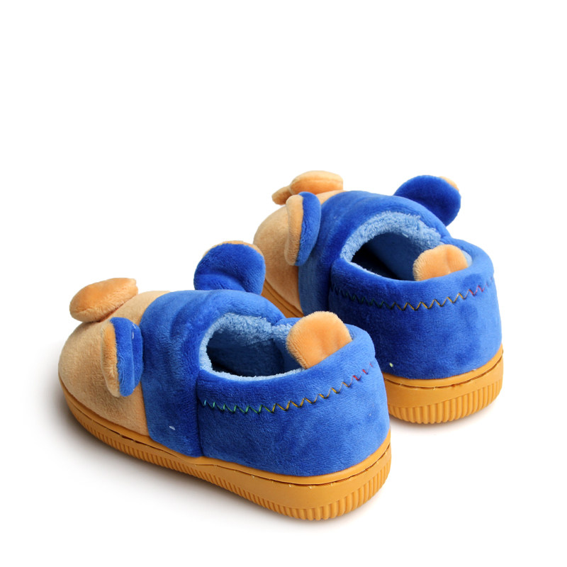 Pantoufles enfants en suède pour hiver - semelle caoutchouc - Ref 986446 Image 4