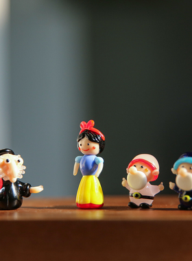 七隐 白雪公主和七个小矮人琉璃工艺品手办白雪公主摆件卡通精美