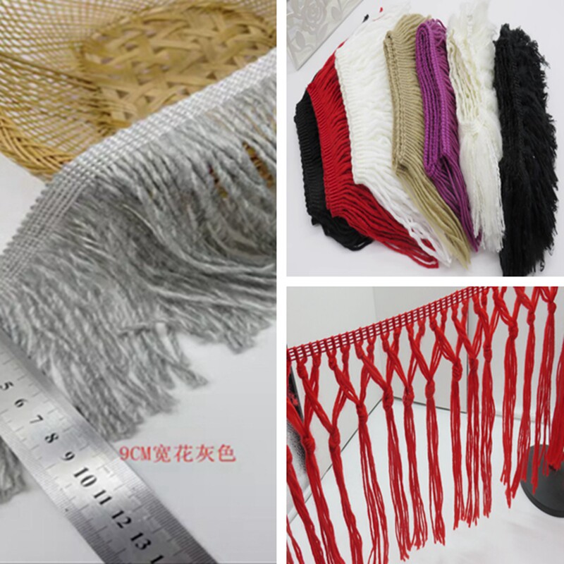 服装辅料花边15CM毛线蕾丝辅料窗帘边DIY手工布艺围巾流苏
