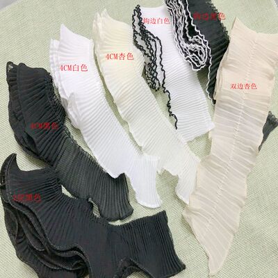 百褶雪纺立体夏季袖子胸襟辅料