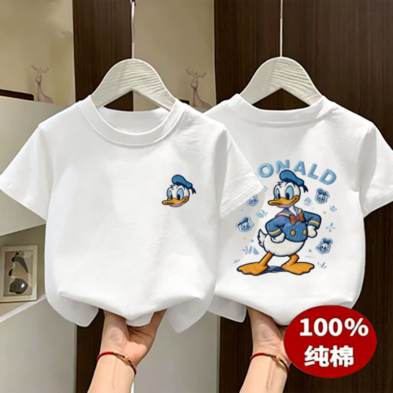 纯棉女童唐老鸭短袖T恤夏季