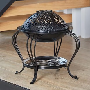 庭院烤火炉家用室内烤火盆木炭烧烤架子烧木炭户外取暖炉室内无烟