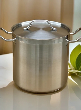 B10 30X30CM外贸不锈钢餐厅大汤锅加厚煲汤锅厨具商用厨房深汤锅
