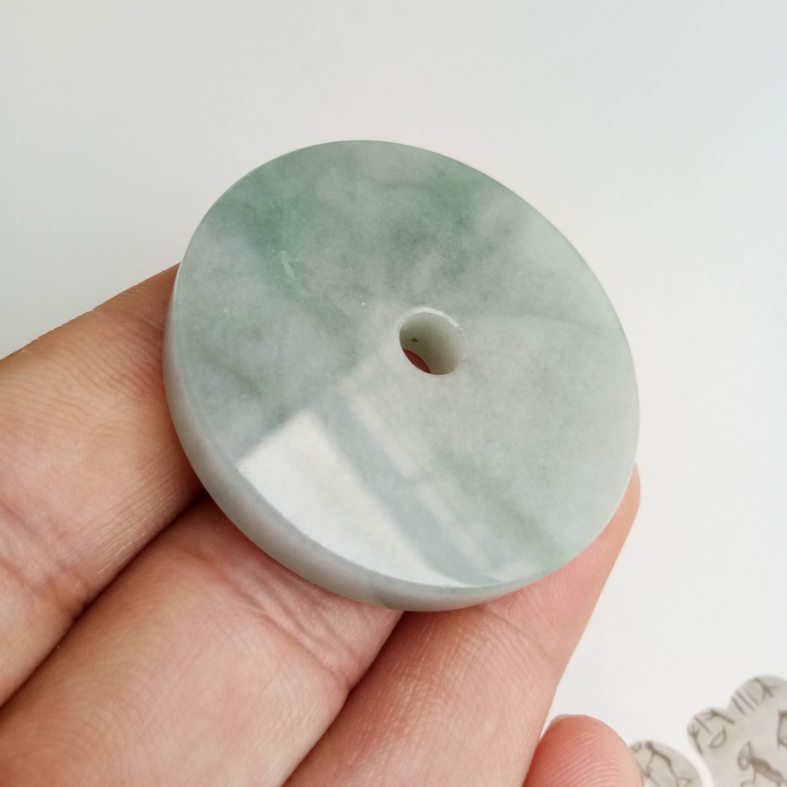 天然正品A货翡翠冰种大怀古大平安扣吊坠挂件玉坠翡翠平安扣带绳