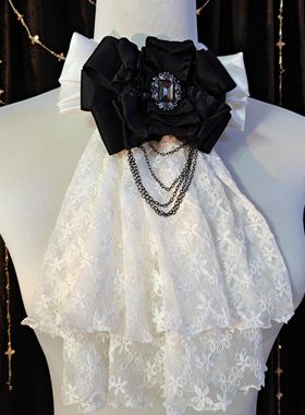 萨列里领巾flo萨制品口水巾领结领花蕾丝复古蝴蝶结舞台演出配饰