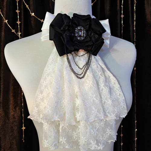 萨列里领巾flo萨制品口水巾领结领花蕾丝复古蝴蝶结舞台演出配饰