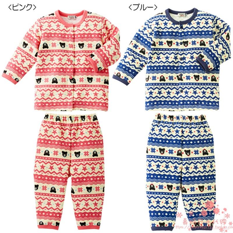 mikihouse6折代购黑熊夹棉家居服