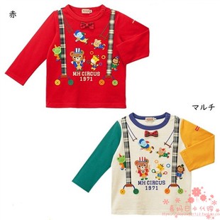 5202 国现mikihouse特价 T13 miki日本制假背带好朋友长袖 825 代购