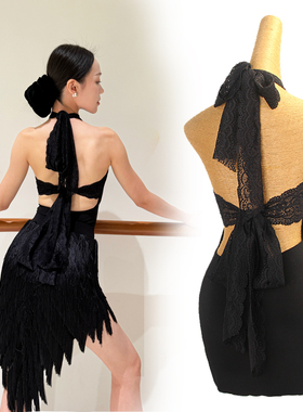 ZS斜肩蕾丝  拉丁舞摩登舞美背上衣露背连体服国标舞蹈服装 Y359