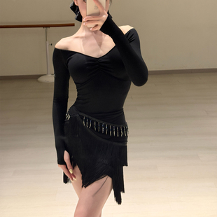 ZS冒险王 L609 超亮渐变玻璃流苏拉丁舞女练功服练习跳舞半身裙