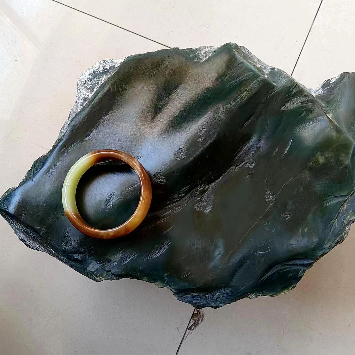 40斤大块和田玉塔青山料原石 塔青一细料 镯子料 牌子料 雕刻料