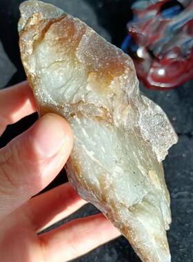 288g新疆和田 且末糖白玉山料原石 糖包白糖白玉高密度作料细腻油