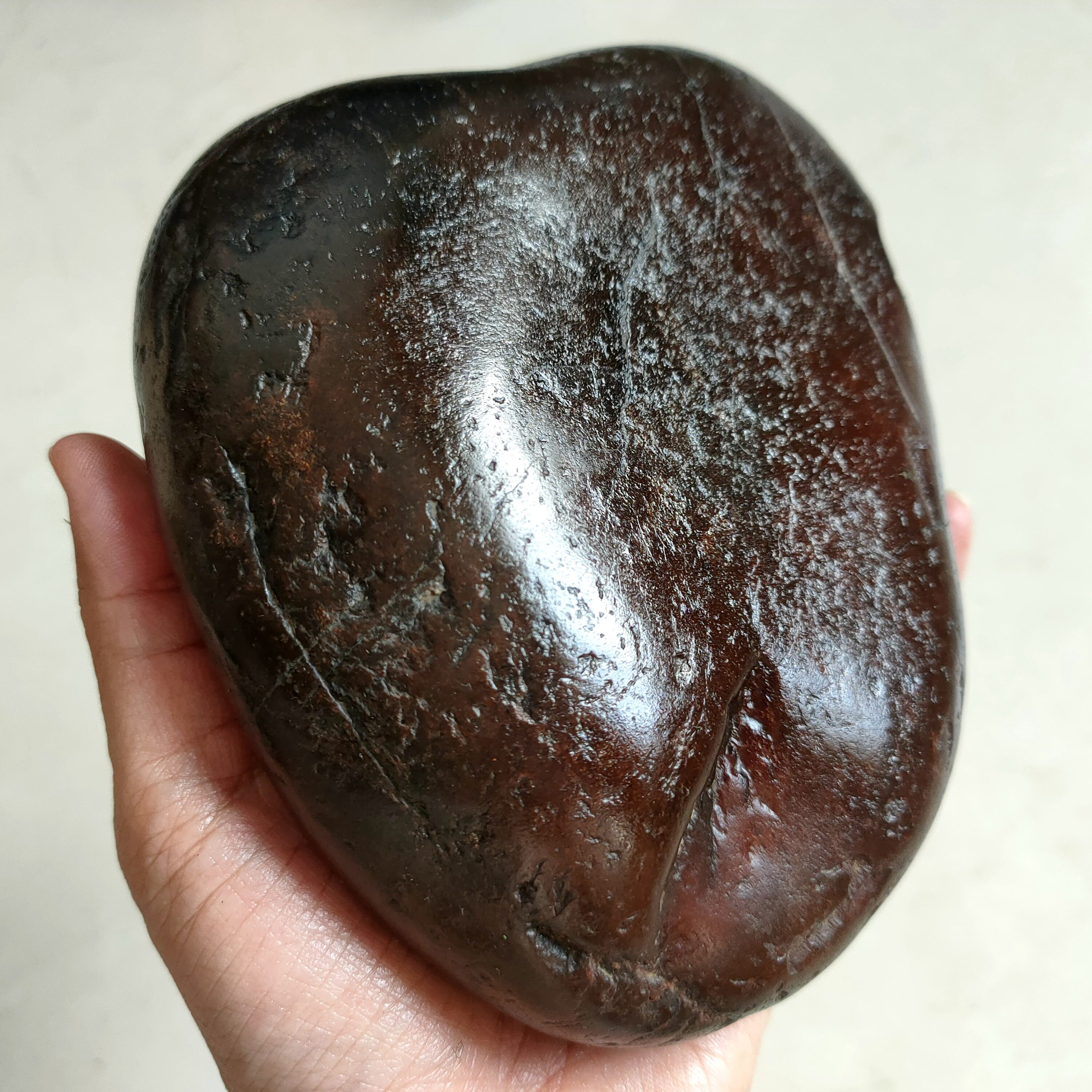 1125g天然红沁真皮和田籽料原石大开门青玉无修好肉雕刻料原石