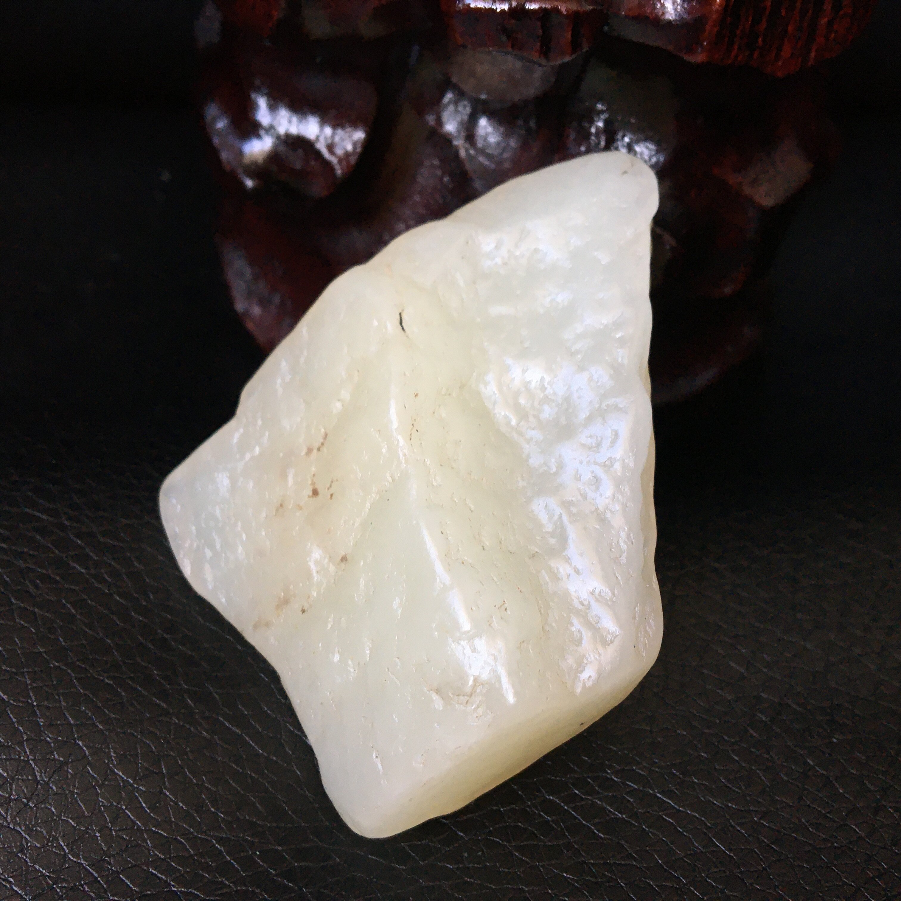 47克新疆且末料白玉山流水天然和田糖白玉山料原石 细腻温润标本