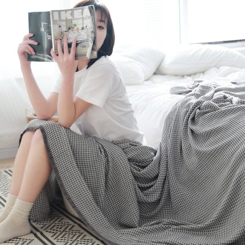竹纤维薄毛巾被成人家用午睡沙发双人盖毯夏季专用办公室单人毛毯