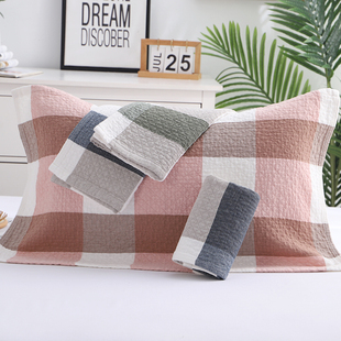 全棉枕头巾 成人儿童家用加厚四季 纱布枕巾纯棉一对装 高档情侣欧式