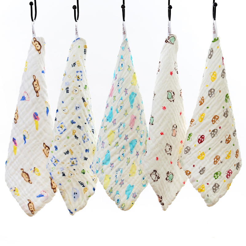 新生婴儿童洗脸毛巾纯棉6层纱布手帕宝宝洗澡喂奶全棉口水小方巾