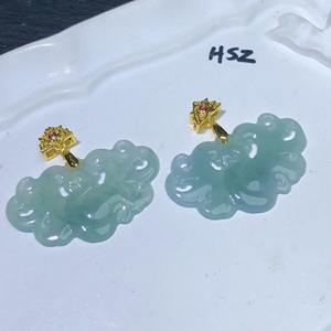 ZZ0601 天然A货翡翠凤穿牡丹吊坠凤凰牌蓝水37/22mm男女礼物挂件