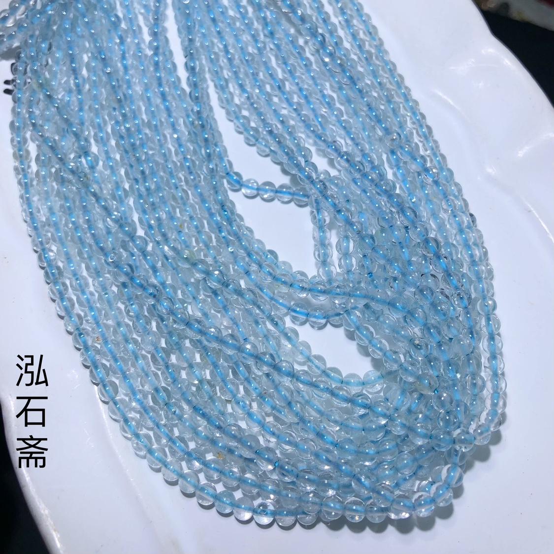 II0733 天然水晶半成品散珠长条diy手链佛珠配件手工3mm