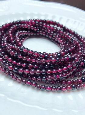 T353天然石榴石三圈约3mm手链多圈