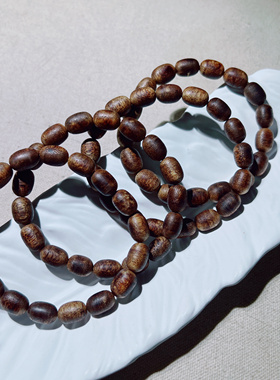 S902 莺歌绿奇楠沉香手链8/12mm木质盘玩手串单圈情侣首饰