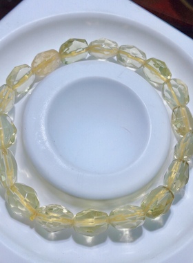 I344 天然黄水晶刻面手链7mm 男女款清新时尚水晶简约百搭礼物