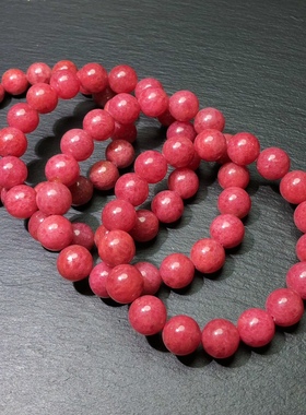 ZZ0566 天然蔷薇石手链红宝石色女款单圈手串11mm老料蔷薇辉