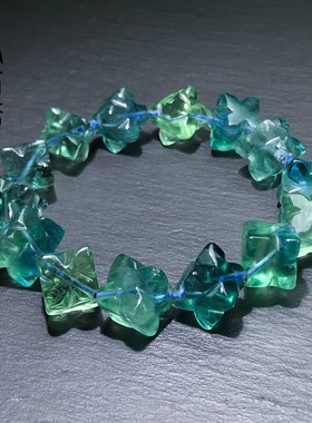 RR0172 天然萤石梅尔卡巴单圈手链手串绿萤石10mm手串摩卡巴