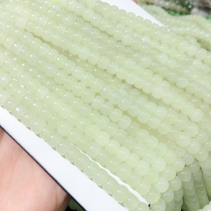 天然和田玉黄玉若羌黄口老型佛珠