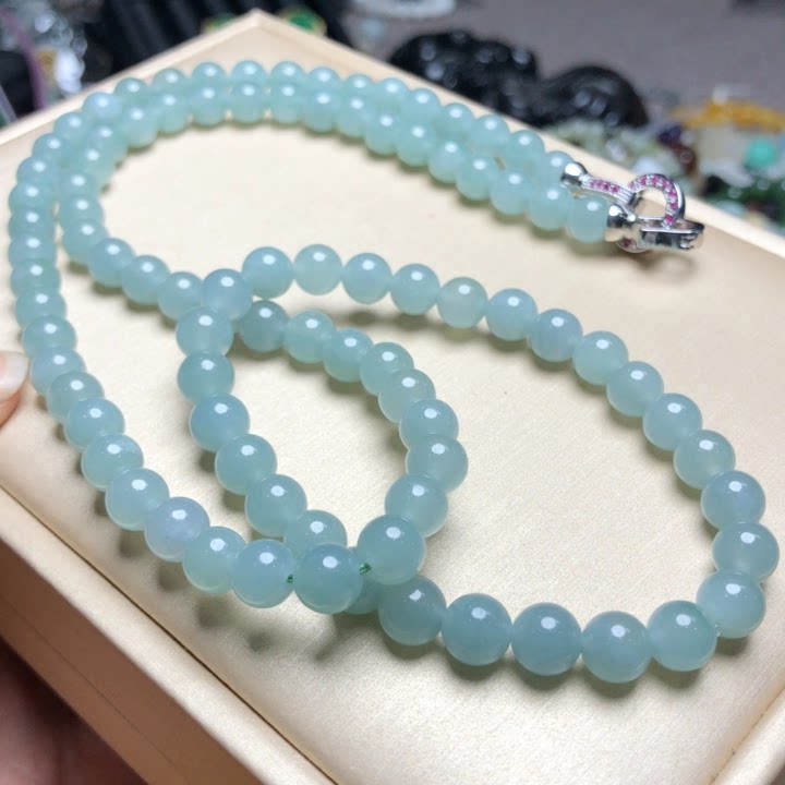 天然礼物A货蓝水X879v料项链