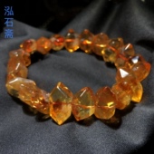 1A588 天然黄水晶双尖手链串暴力黄13 18mm阿塞塔晶单圈首饰礼物