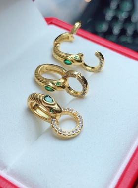 R133 s925银卡扣万能扣吊坠链坠百搭原创灵蛇串珠链饰品纯银配件