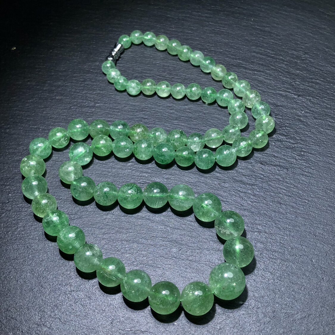 RR0256 天然绿草莓晶项链塔链锁骨链5-11mm