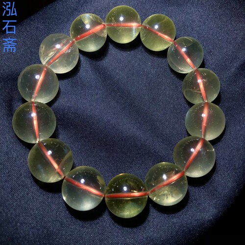 1A318 天然黄水晶手链串柠檬黄单圈净体微棉15-16mm大颗粒男女