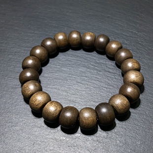 OO0006 沉香木手链老型珠手串单圈木质盘玩首饰礼物11-12mm算盘珠