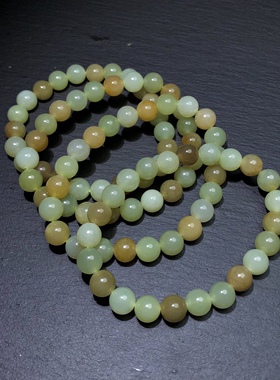 ZZ0878 天然和田玉多宝手链敦煌色楼兰多宝手串单圈约8mm糖料清水