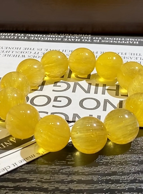 天然黄萤石拉丝猫眼手链晶体好单珠散珠手串男女财迷礼品仙气自信