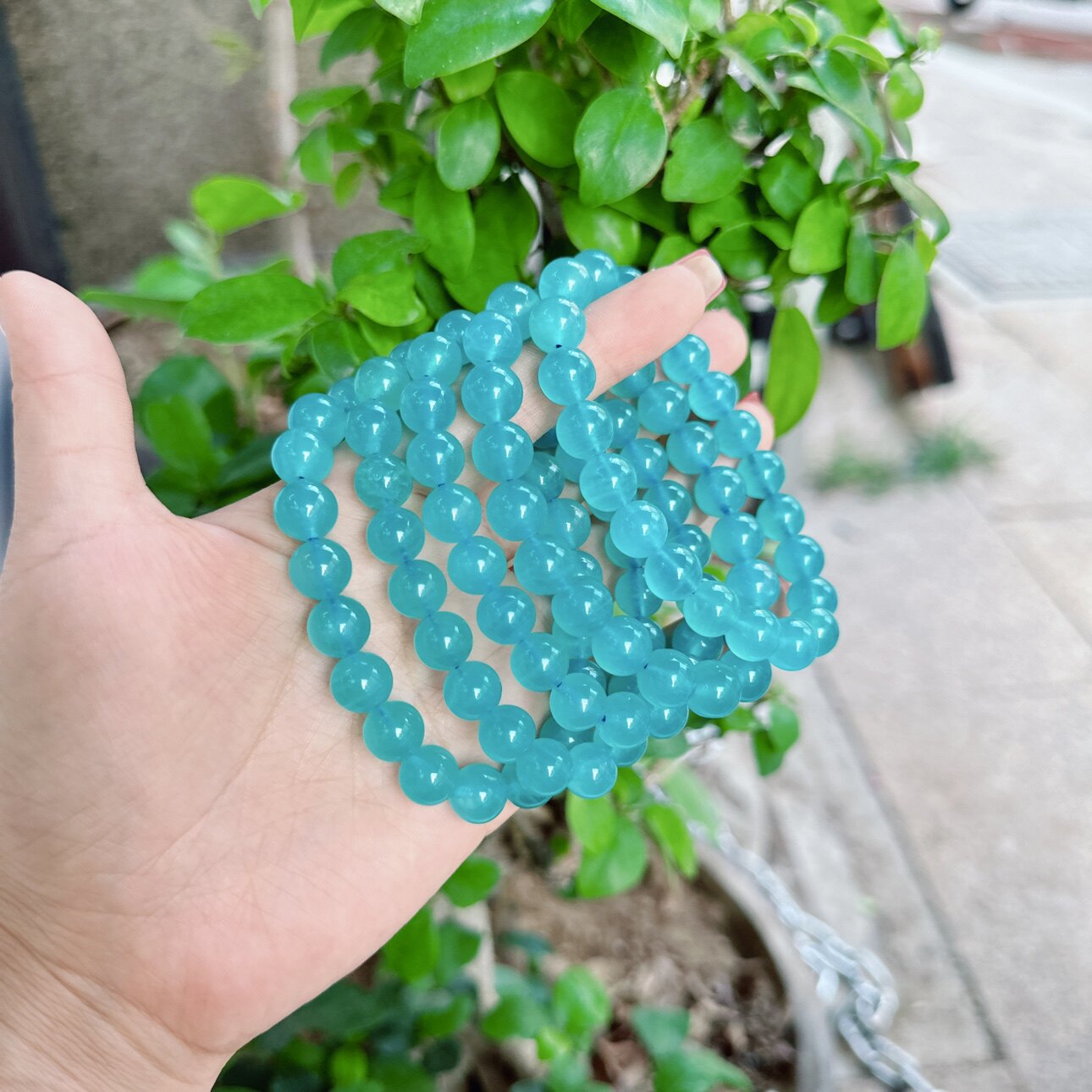 u642 天然天河石单圈手链老型手串9/10mm莫桑比克老料首饰礼物