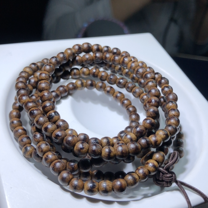 多圈沉香木一线高油盘玩AA0145