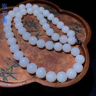 天然和田玉羊脂白玉项链俄料老料油膏妈妈链