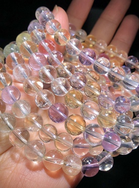 F258 天然水晶五行单圈手链 马卡龙手链女饰品串天然水晶