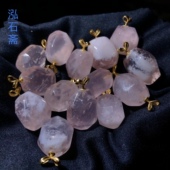 1A281天然粉雪花幽灵糖块吊坠随行s925银挂件女嫩芽12 15mm女挂件