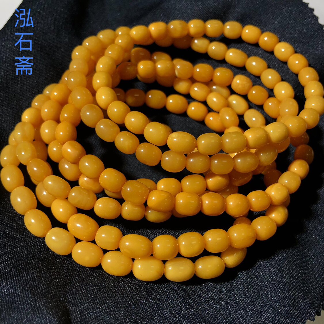 GG0808 天然蜜蜡枣珠手链琥珀鸡油黄满蜜单圈鼓珠5-6mm男女首饰礼