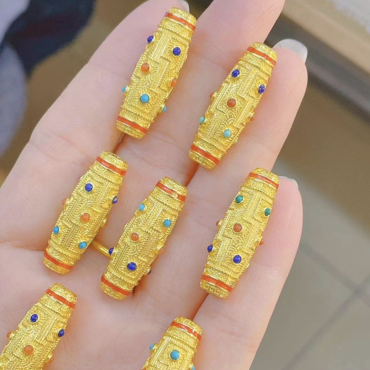 B849  S925银天珠通孔配件吊坠DIY手链隔珠配饰手工配件28*10mm,饰品/流行首饰/时尚饰品新,银饰吊坠,淘宝优惠券,粉丝福利购,淘宝优惠卷