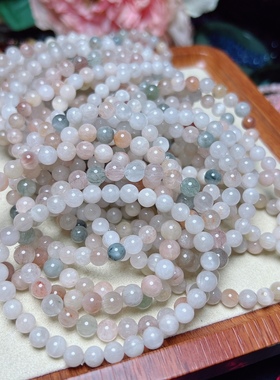 J156 天然兔毛水晶银发晶兔毛约6mm女款单圈手串