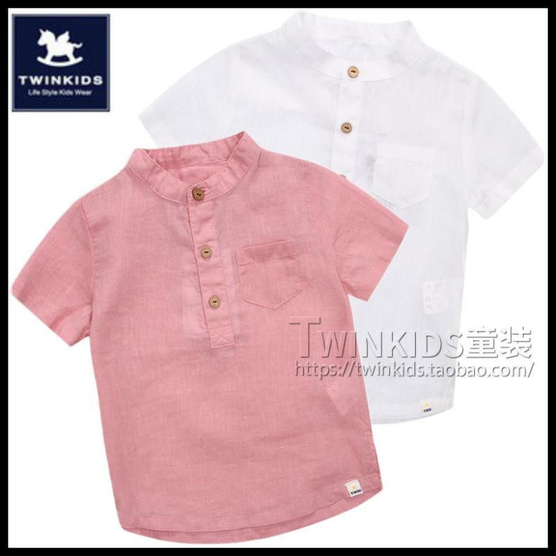 小木马 TWINKIDS童装 专柜正品 2018夏款 男童儿童时尚短袖衬衫