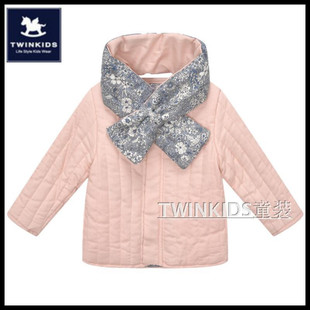 TWINKIDS韩国小木马童装 儿童女童两面穿纯色圆领加厚棉衣棉服 冬款