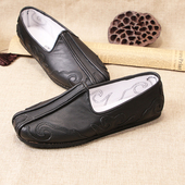 功夫鞋 老北京手工皮鞋 轮胎底武术演出鞋 中国风男鞋 订制 男云头洒鞋