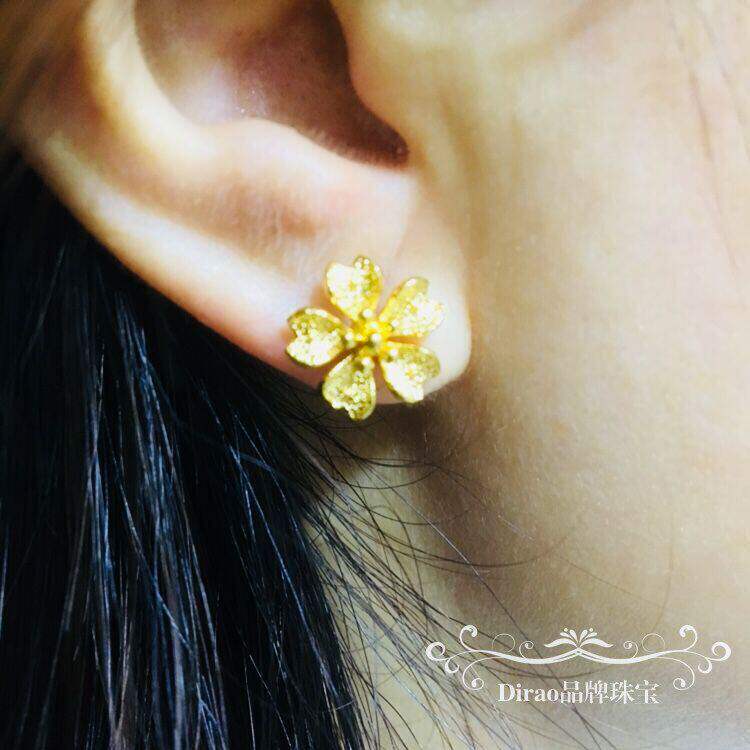 时尚首饰沙金色耳饰品耳环女款仿真饰品耳钉久不掉色