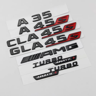 35后尾标A35L黑色字标车贴标志 车标CLA45S 适用奔驰A45S AMG改装